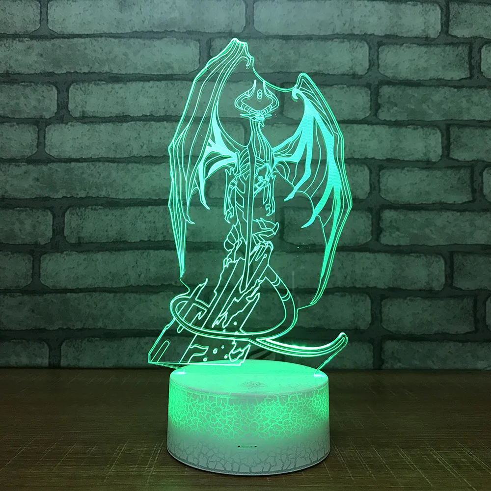 Usb лампа Bone Dragon 3d креативный подарок энергосберегающий детский ночник с белой
