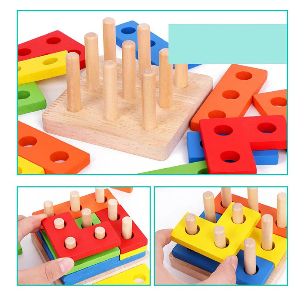 1 комплект Геометрические доска головоломка соответствия стек игрушка для Для