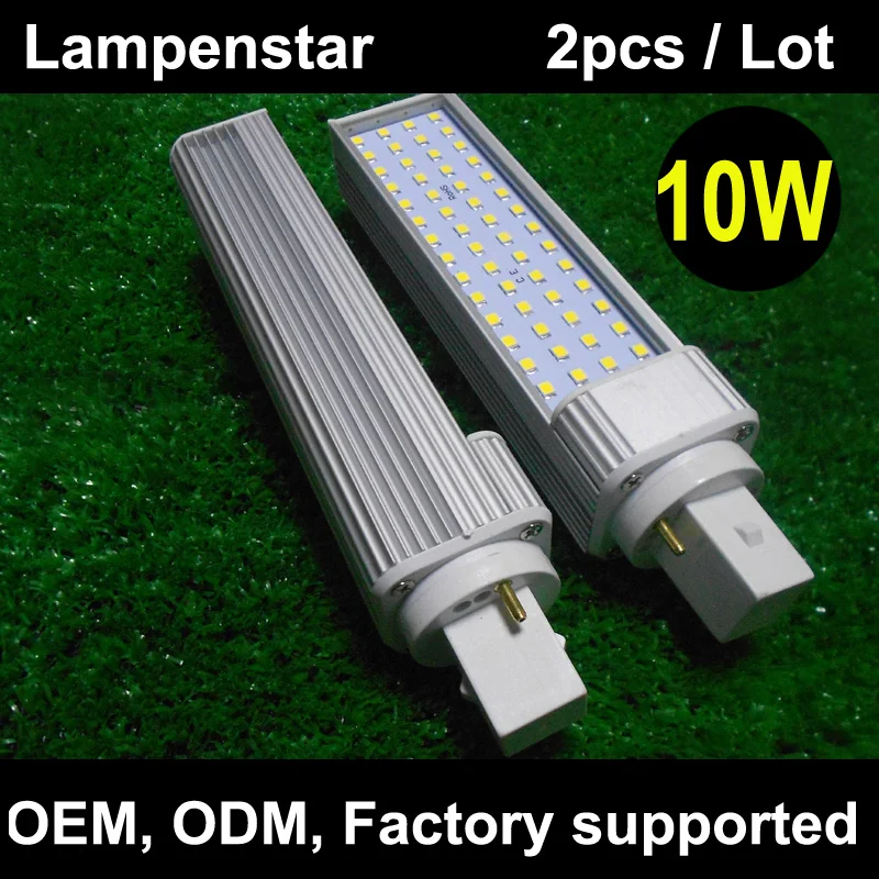

4pcs/lot G24 SMD 2835 LED 10W Light Bulb 2 Pin bombilla pl(Replace CFL Lamp) AC85-265V 110V 220V Warm White/ White/ Cool white