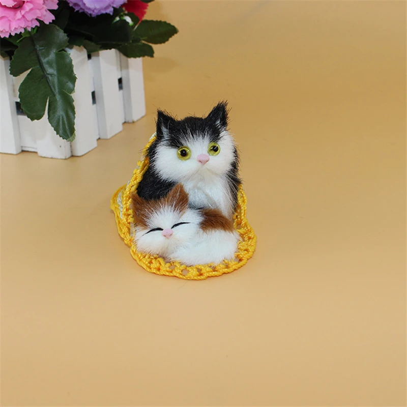Тапочки с двумя котами милая игрушка котенком для мамы и ребенка симпатичная