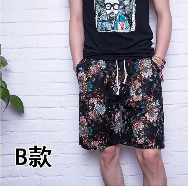 Мужские пляжные короткие хлопковые брюки повседневные модные штаны с