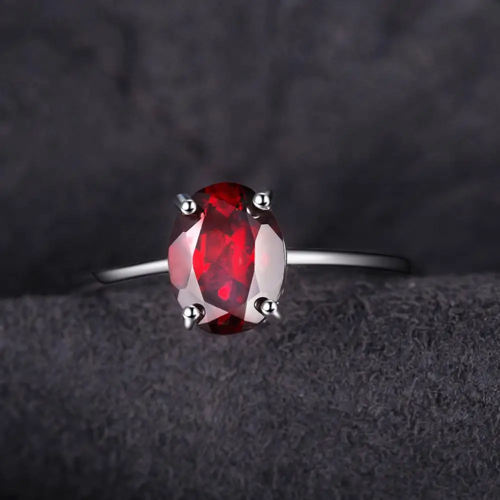 Jewelrypalace 1.6ct Чистый Красный Гранат пасьянс кольцо для Для женщин овальным вырезом Solid 925 стерлингового серебра Интимные Аксессуары Распродажа