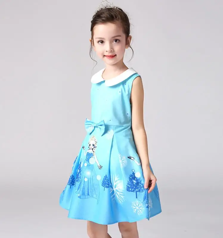Новинка 2017 года Лидер продаж Vestidos платье Эльзы для девочек костюм детская одежда