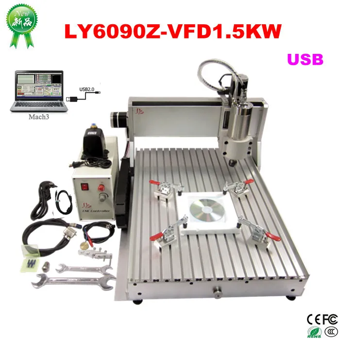 Высокая Скорость Китай деревообрабатывающего станка порт usb 6090 с ЧПУ 1.5kw водяным