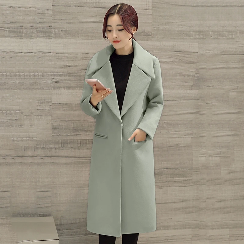 Высокое качество шерстяные пальто женские длинные Cashmer тонкие куртки модная