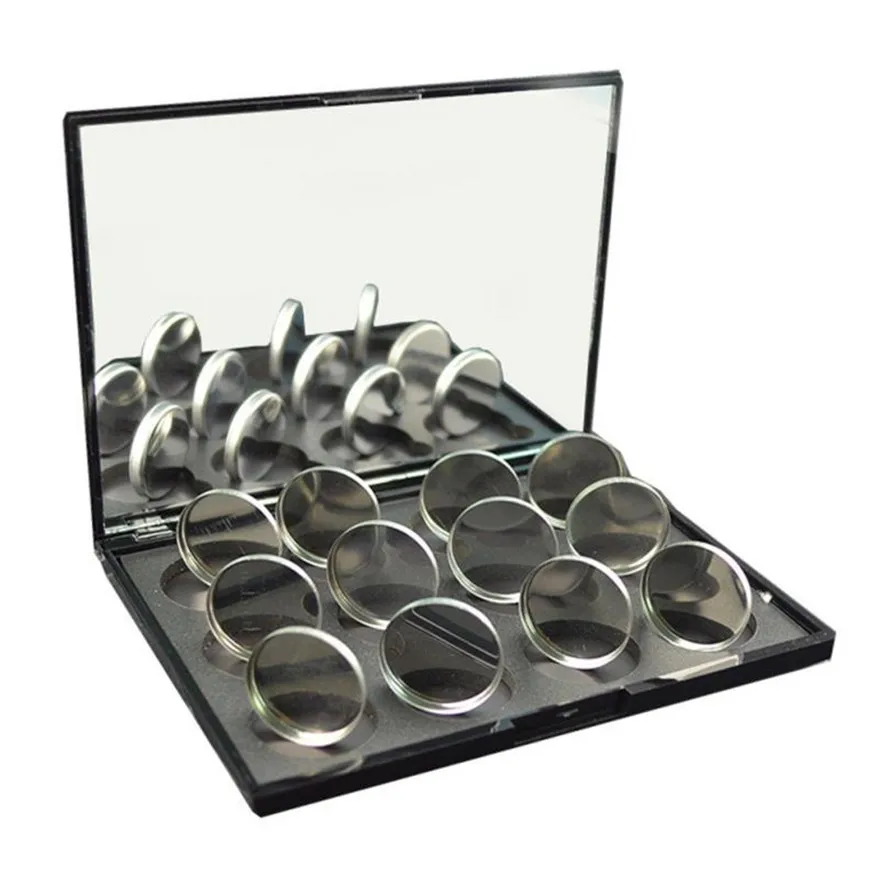 Новые 100 шт пустые круглые оловянные кастрюли для пудры теней век реагирующие на