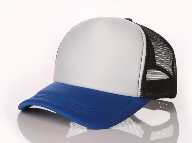 blue white black 5 шт./партия, летние мужские повседневные сетчатые бейсболки для взрослых, с принтом «сделай сам», индивидуальный дизайн логотипа, бейсболки, кепки, кепки, пляжные бейсболки - Цвет: blue white black