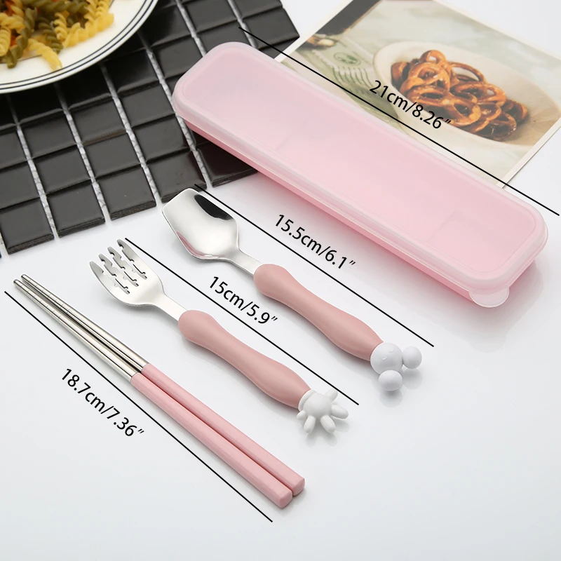 4 шт./компл. милый набор столовых приборов из нержавеющей стали рождественский