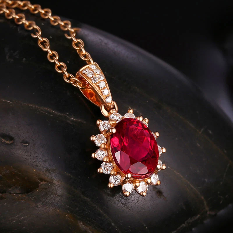 Натуральный рубин 18K кулон из чистого золота настоящее золото AU 750 высокое