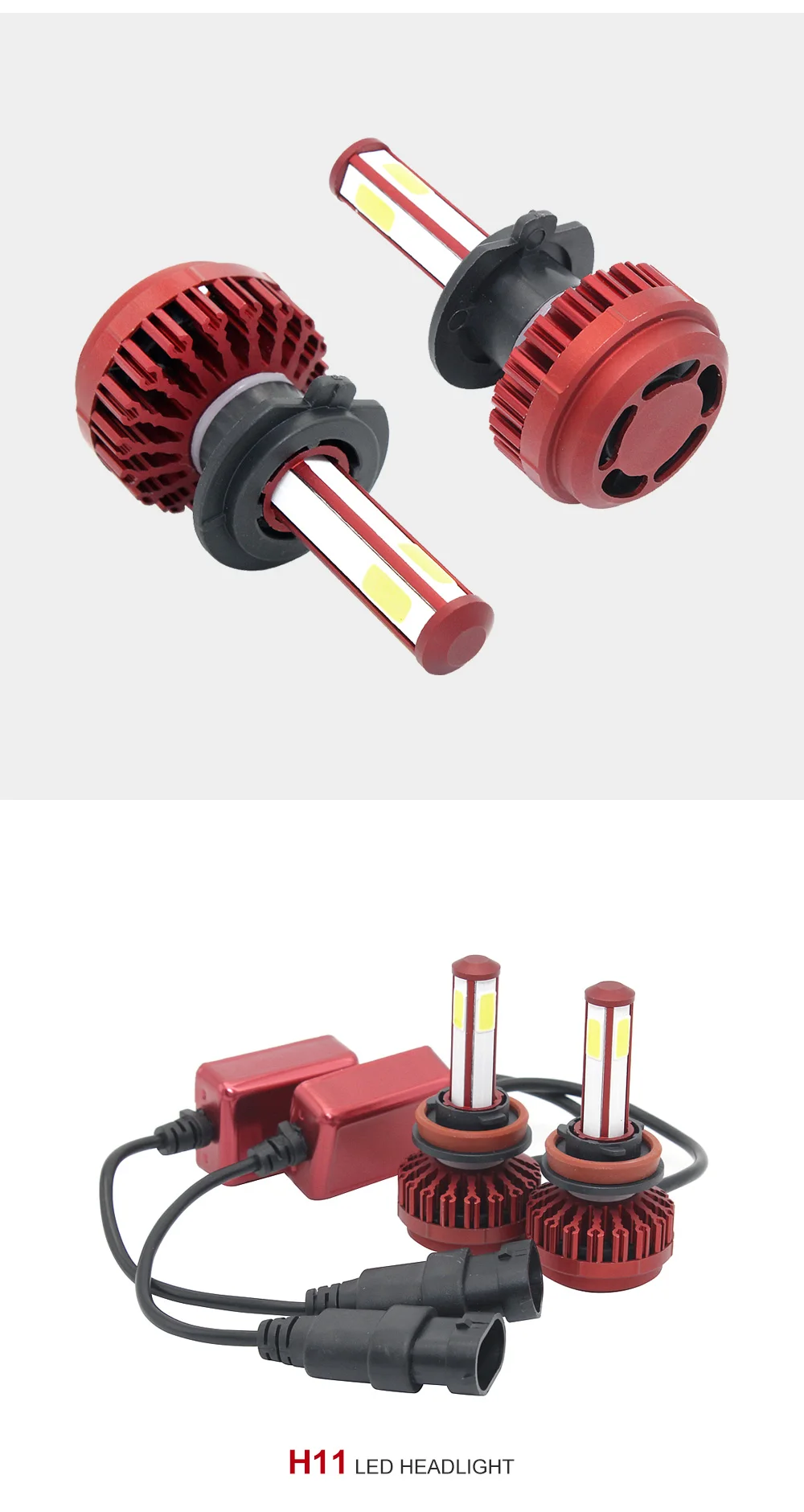 ANBLUB H4 светодиодный H7 H11 9005 9006 COB Светодиодный фар автомобиля лампы 110 W 12 V 24 V 4 стороны супер яркий авто фары лампы 6000 K