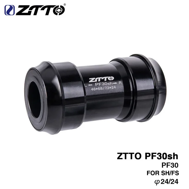 Ztto PF30sh PF30 24 адаптер велосипедный пресс подходит Нижние Винты-держатели для MTB шоссейного горного велосипеда запчасти Prowheel 24 мм коленчатая цепь - Цвет: black