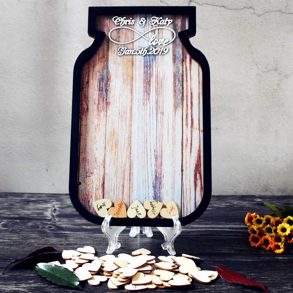 Персонализированный гость книга Mason Jar деревенский Свадебный Гость Альтернатива