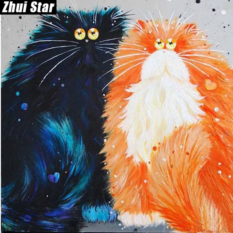 Полноформатная Алмазная 5D картина сделай сам вышивка крестиком милая кошка