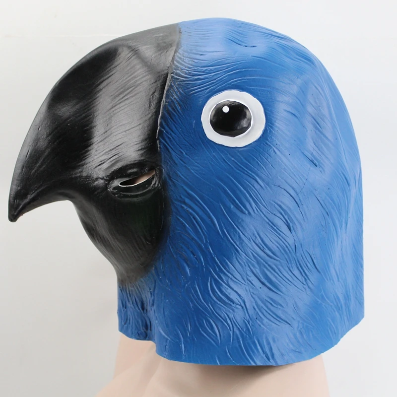 Латексная Маска GNHYLL с голубым попугаем реалистичный маскарадный костюм реквизит