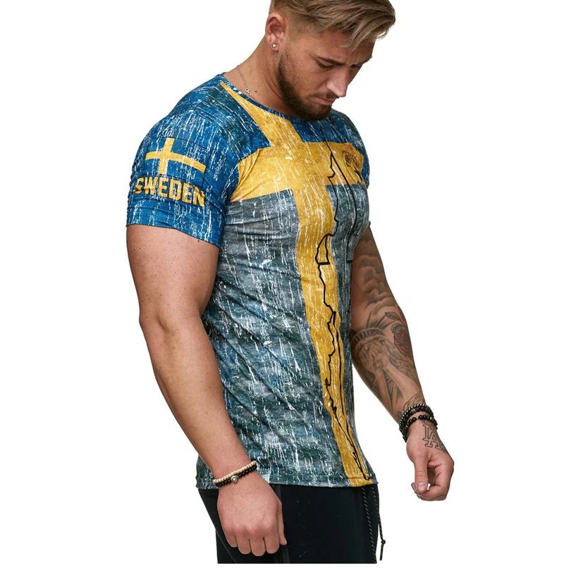 3D printed Russian T-shirt men summer short-sleeved German men shirt patriotic male cotton T shirt men Boutique clothing tee