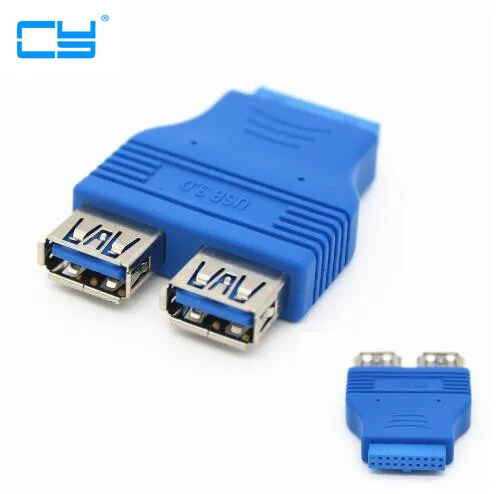 2 шт. двойной Порты и разъёмы USB 3 0 для материнская плата Внутренний 20pin Header адаптер