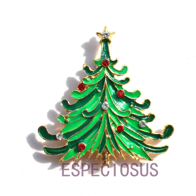 Christmas Tree C Элегантная булавка Золотой Рождественский елочный женский подарок Рождественская одежда нагрудная булавка аксессуары ювелирные изделия окрашенные Брошь Стразы - Окраска металла: Christmas Tree C