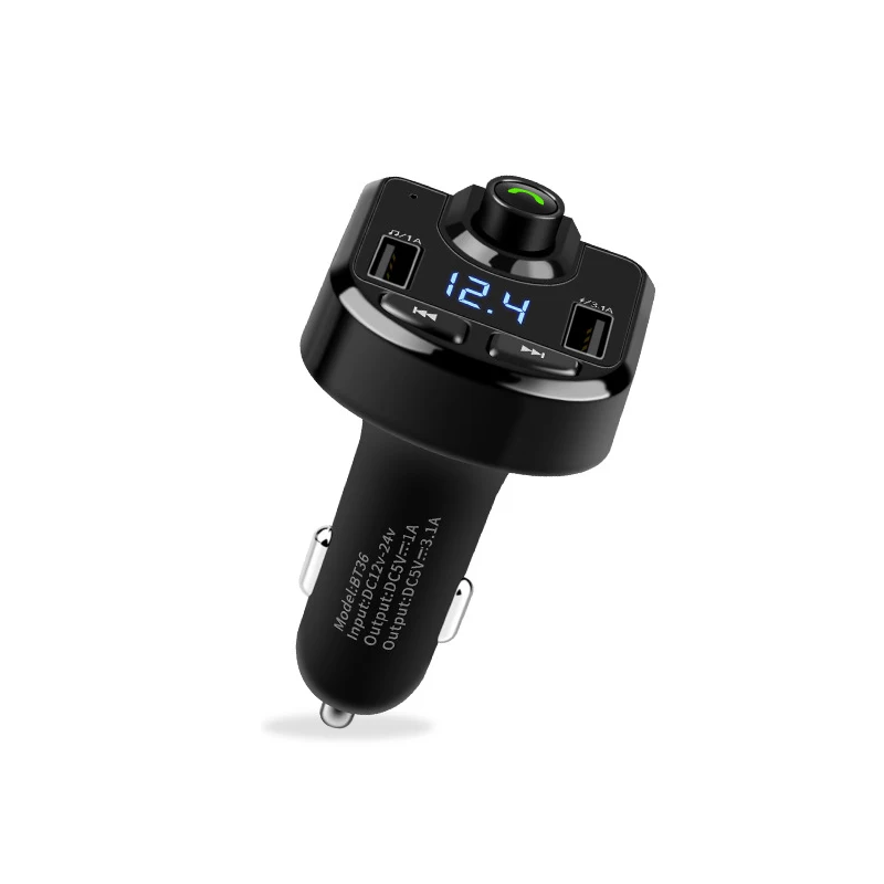 2019 горячее беспроводное Bluetooth FM автомобильное зарядное устройство с ручными