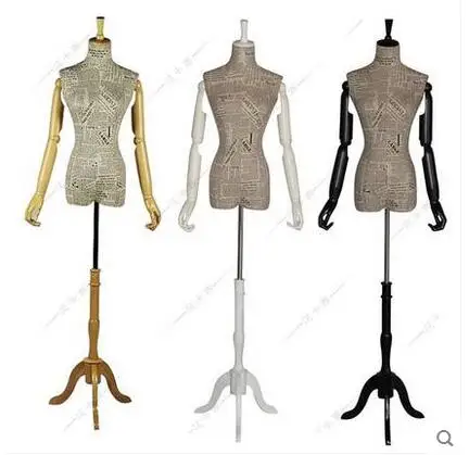 

Props female half body mannequin cloth display rack high quality fashion mannequin women fabric mannequin with wooden arms