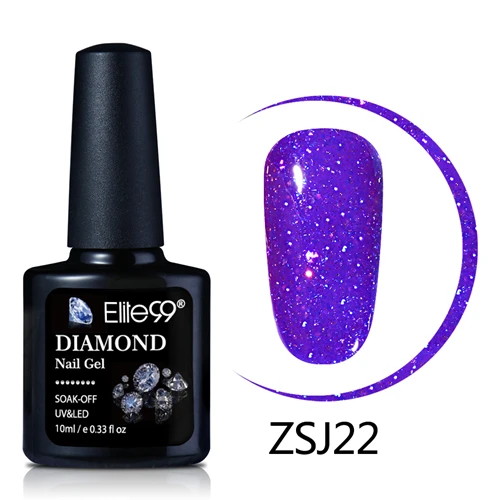R-zsj22 Elite99 10 мл Diamond Цвет Гель-лак для ногтей, УФ-светодиодный Гель-лак Сияющие Блестки для ногтей гель для ногтей, длительного действия, основа, лаки для полировки - Цвет: R-zsj22