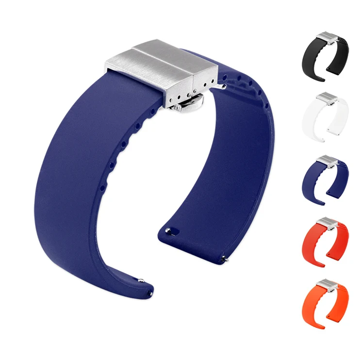 14 мм 16 мм 18 мм 20 мм 22 мм силиконовый ремешок Складная Пряжка для samsung Galaxy Watch gear Quick Release резиновый браслет ремешок