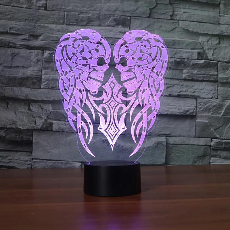 3D лампа скелет головы Хэллоуин лучший подарок для детей ночник мебель