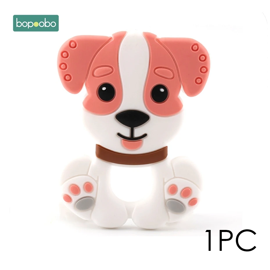 Pink Dog Bopobo, мини грызунок для собак, силиконовый, 15 мм, прорезыватель, бусины, маленькие грызуны, жемчуг, 0-12 месяцев, силиконовый, единорог, погремушка, детский Прорезыватель - Цвет: Pink Dog