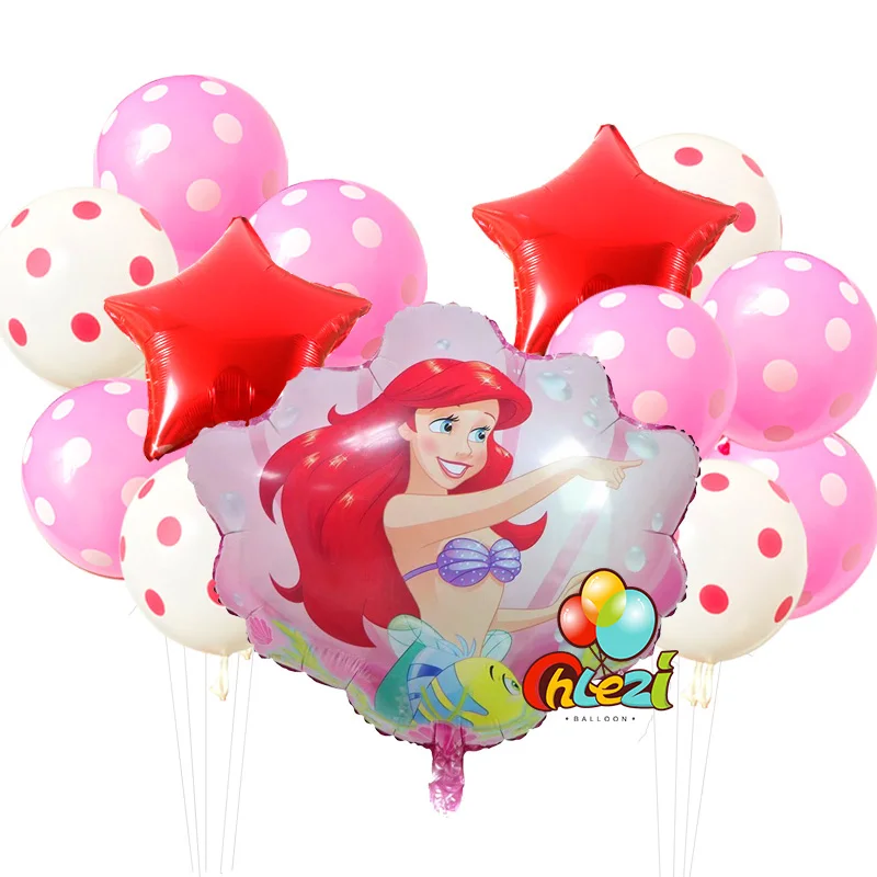 13 шт. принцесса Globos Baby shower Мерида Белоснежка Золушка Жасмин зеркальный шар на день рождения DIY вечерние украшения поставка для мамы и ребенка - Цвет: 1-Ariel