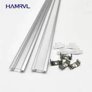 Светодиодный слот для ПК 2-20 шт.партия 0,5 m, встроенный алюминиевый профиль для полосы 5050 5630, млечная Прозрачная крышка, печатная плата 12 мм