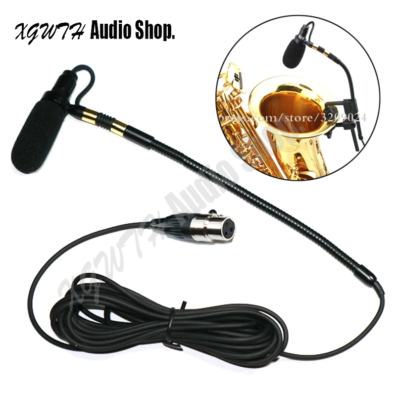 Condenser Wired Stage Saxophone Microphone Professional Trumpet Sax Gooseneck Musical Instrument Mic For AKG AKG XLR 3 Pins TA3F