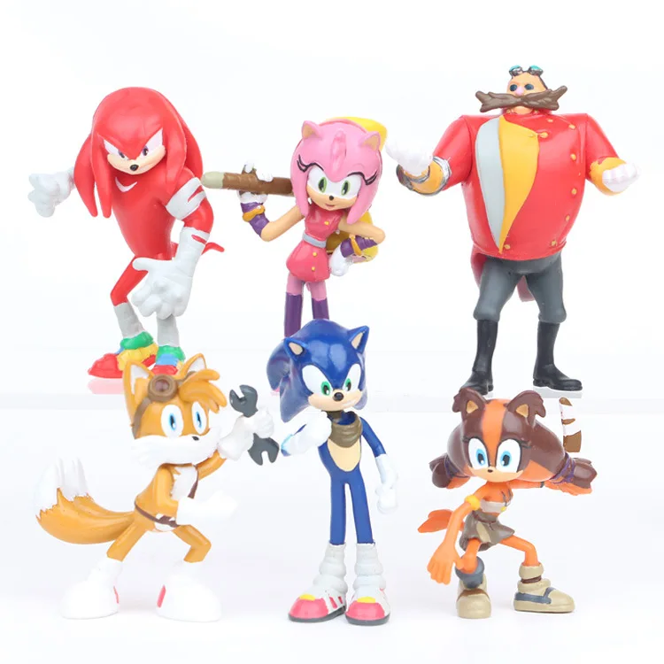 Hkxzm аниме Рисунок 6 см 6 шт./компл. Sonic зубная щётка тени хвосты персонажей Животные игрушки ПВХ Рисунок Рождественский подарок модель детских игрушек