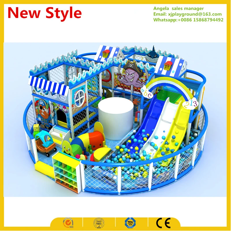 

2017 small round indoor playground with big slide