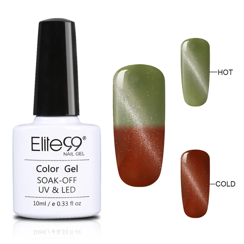 Elite99 Bling 3D термо меняющий Цвет Гель лак кошачий глаз Varnsih Pick 10 температурный для