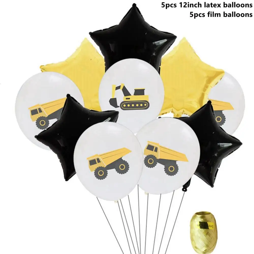 Truck Balloons 2 Taoup 10 шт. 12 дюймов воздушные шары для грузовиков конфетти с днем рождения детей шары для автомобиля круглые шары аксессуары воздушный шар Декор DIY - Цвет: Truck Balloons 2