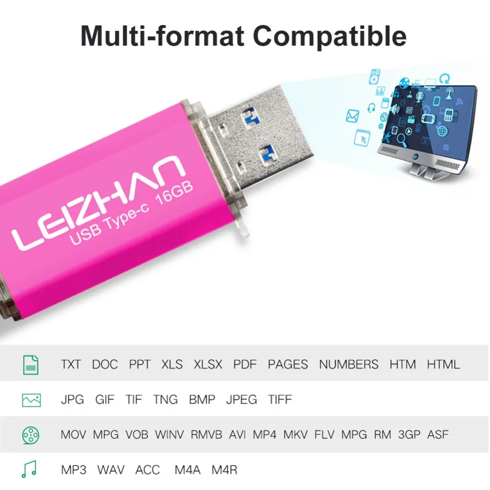 LEIZHAN тип c USB флэш накопитель C Рамочка для фотографии huawei P20 P30 samsung Galaxy S10 S9 Note 9 S8