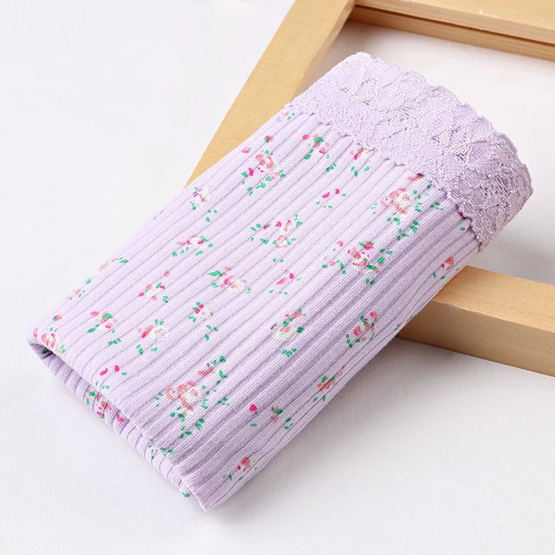 AWAYTR High Waist Women Floral Panties Lace Flower Print Briefs Cute Comfortable Lingerie Ropa Interior Femenina Sexy Hot | Женская