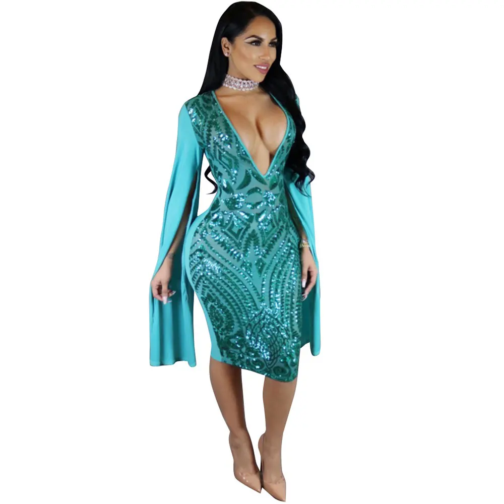 Сексуальное Клубное платье осень 2017 женская накидка с длинным рукавом