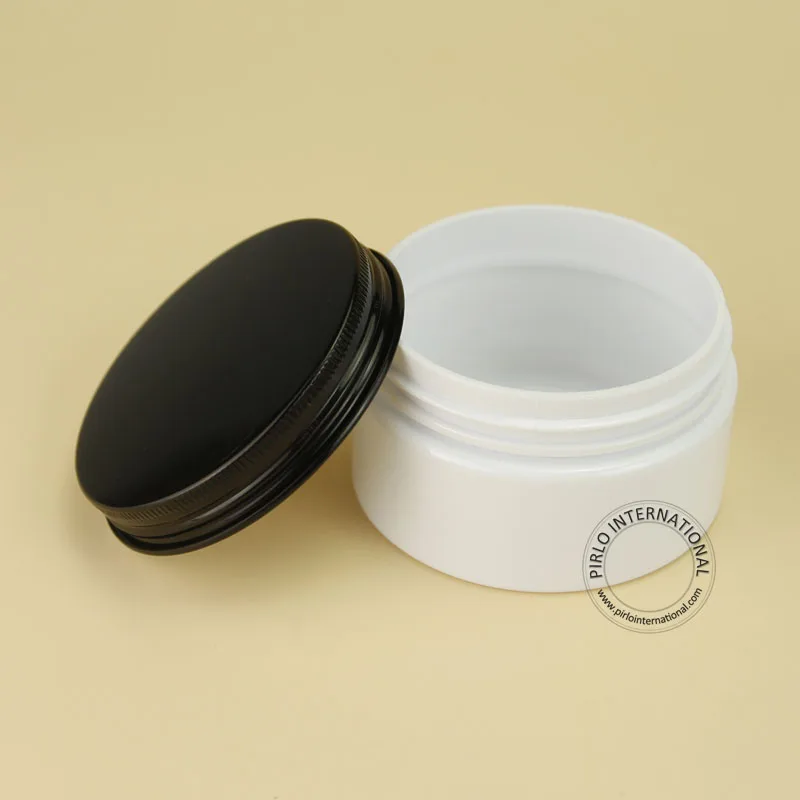 Новое поступление 100 г пустой пластиковый контейнер с алюминиевой крышкой белый