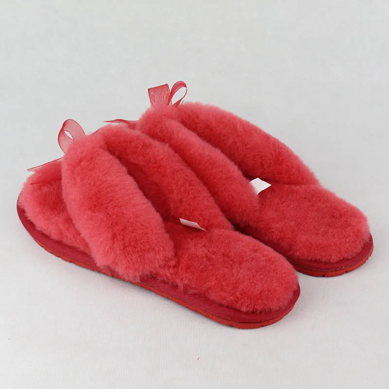 Шлепанцы женские зимние из натуральной овчины меховые тапочки теплые шерстяные