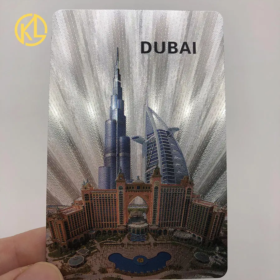 Прочный и водостойкий Дубай декоративная серия Burj Al Арабская серебряная фольга игральные карты в ПЭТ Материал