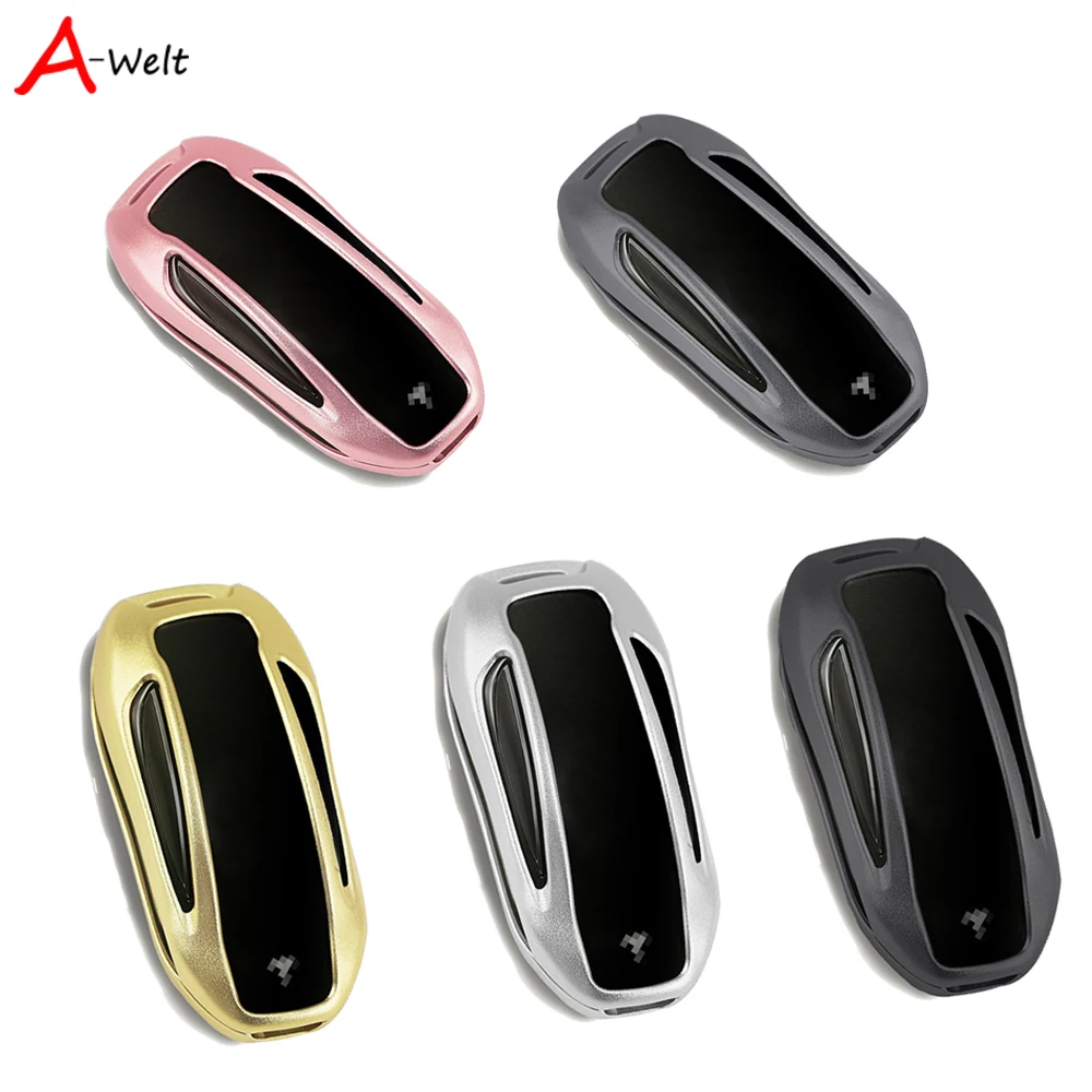

1pc high qualityAlumium Hard Keyless Remote Key Fob Flip Key Protection Case Cover Shell For Tesla Model X Car-Styling Accessry