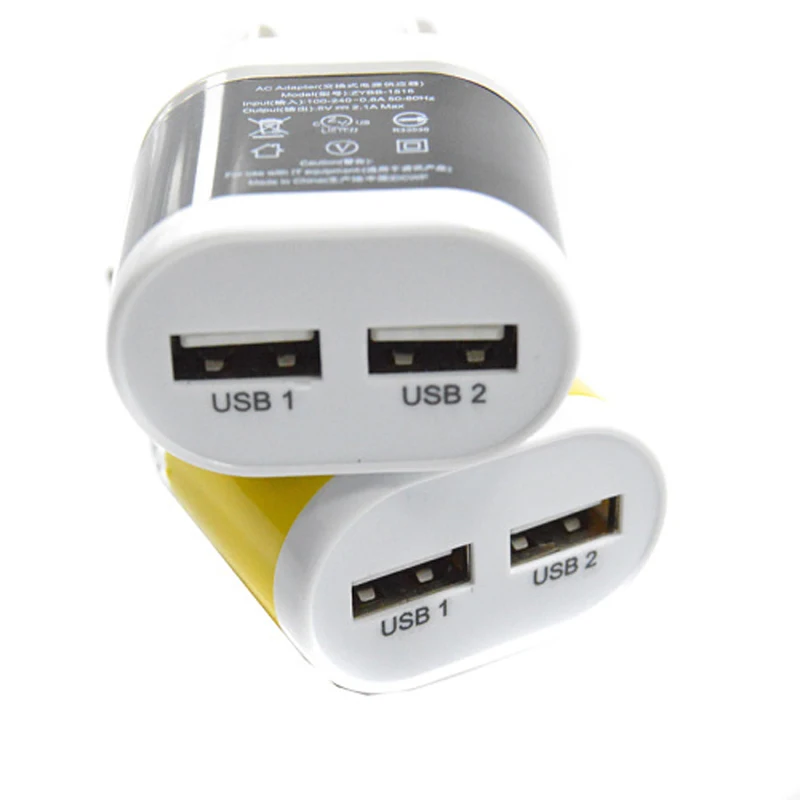 ЕС вилка зарядное устройство 5В 2А два гнезда USB для iPhone 5s 6 6lus iPad Galaxy S3 S4 Note 3 N9000. |
