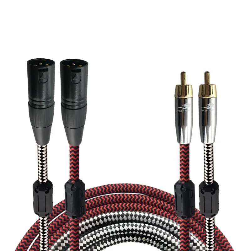 HIFI 2 RCA на двойной XLR аудио кабель папа для микрофонный сабвуфер миксер запись
