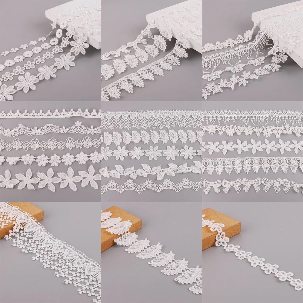 Новый стиль 1 ярд/Лот кружевная отделка ручной работы материал для пэчворка белая