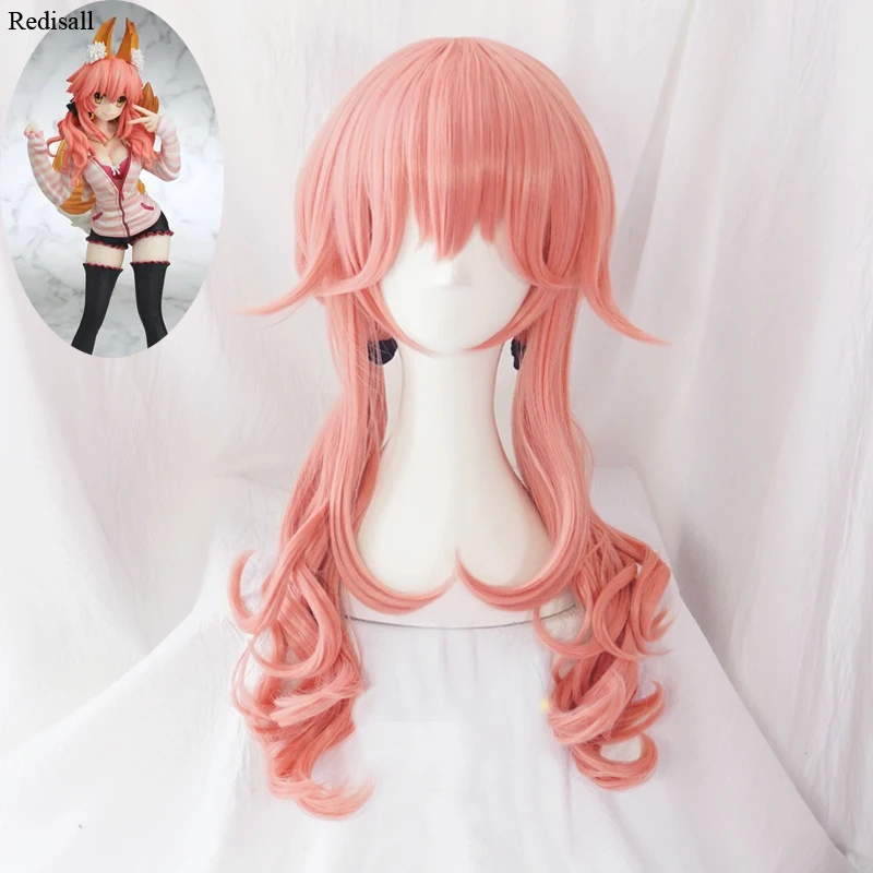 Fate Grand Order Fate/Extra CCC Tamamo no Mae розовый парик косплей слуга Кастер кудрявые