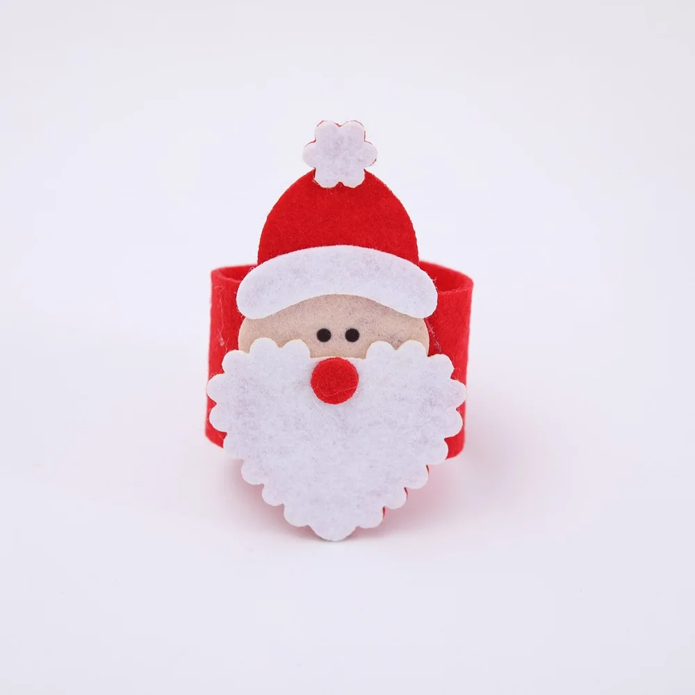 40 шт./лот рождественские кольца для салфеток с Санта Клаусом подставка