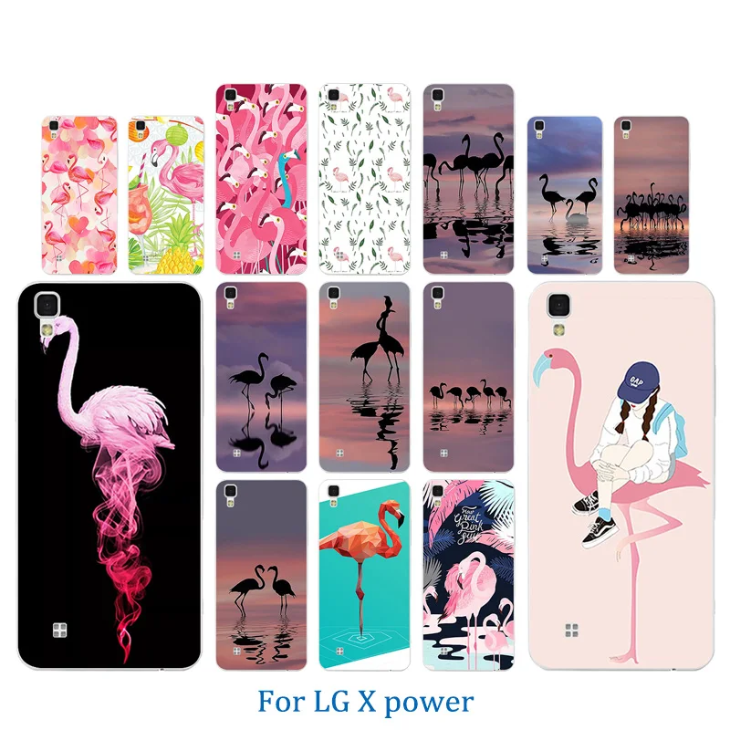 For LG X Power Phone Case Luxury Funda for K220ds K220y Ls755 Coque Flamingos Pattern Back Cover Lg Shell |
