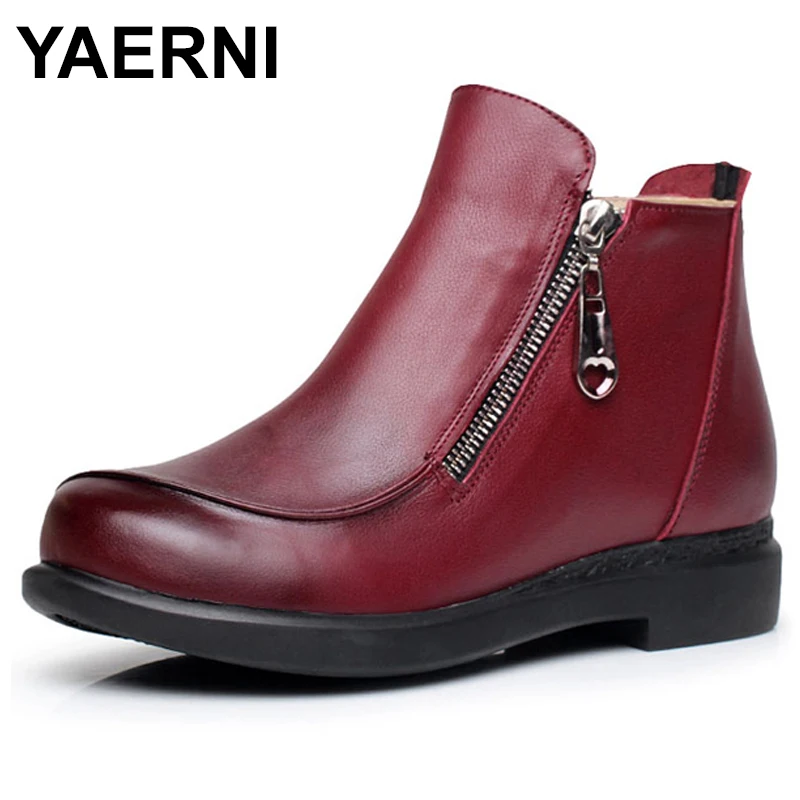 YAERNI 2021New осенне-зимние женские короткие туфли с плоским каблуком Сапоги из