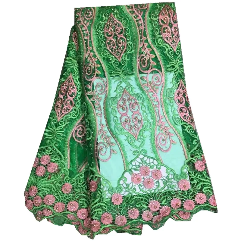 2017 Бесплатная доставка африканская Кружево Ткань высокое качество Вышитый Тюль