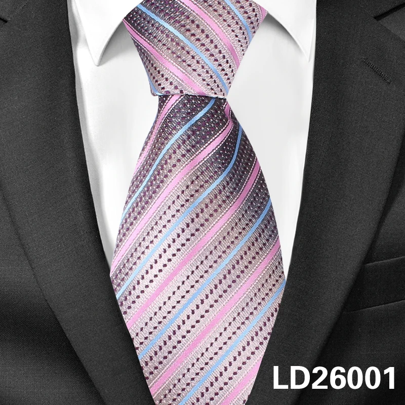 LD26001 Новые полосатые шелковые галстуки для мужчин жаккардовые Тканые Классические костюмы галстуки полосатый галстук для жениха Gravatas Corbata Vestidos мужской галстук - Цвет: LD26001
